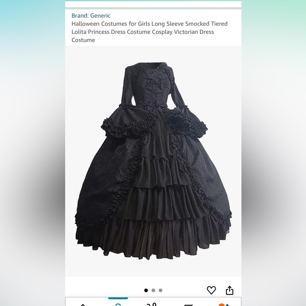 Elegant Black Lace costume dress, M girls’